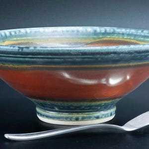 Handmade pottery ramen bowl, soup bowl, ceramic chili bowl, stoneware cereal bowl, rice or ice cream bowl  28 0z 8237