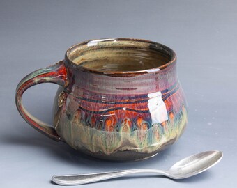 Pottery soup mug, ice cream bowl, ceramic chili mug, stoneware cereal bowl approx. 24 oz 7795