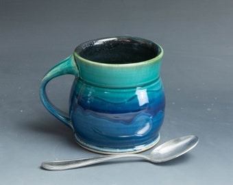 Pottery mug ceramic coffee mug stoneware tea cup approx. 15 oz 7747