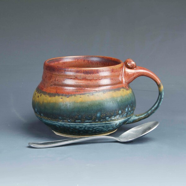 Pottery Ice Cream Bowl soup Mug,, Ceramic Chili Mug, Stoneware Cereal bowl  6708