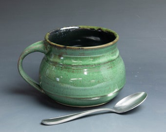 Pottery soup mug, ice cream bowl, ceramic chili mug, stoneware cereal bowl approx.  24 oz 7789