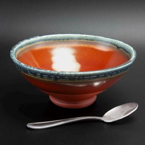 Handmade pottery ramen bowl, soup bowl, ceramic chili bowl, stoneware cereal bowl, rice or ice cream bowl, 24 oz, 8239