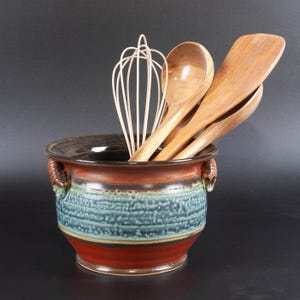 Pottery kitchen utensil holder ceramic kitchen spoon jar 8158