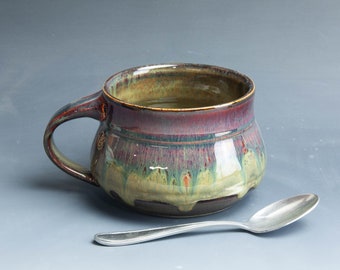 XL Pottery soup mug, ice cream bowl, ceramic chili mug, stoneware cereal bowl approx. approx. 26 oz 7824