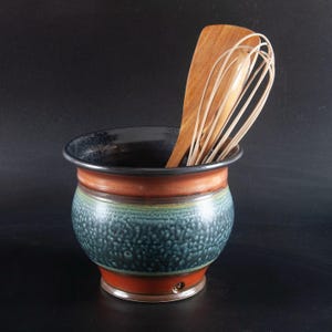 Pottery kitchen utensil holder ceramic kitchen spoon jar 8191