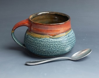 Pottery soup mug,  ice cream bowl, ceramic chili mug, stoneware cereal bowl approx. 22 oz 7793