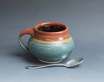 Handmade pottery soup mug, ice cream bowl, ceramic chili mug, stoneware cereal bowl approx. 24 oz 7603