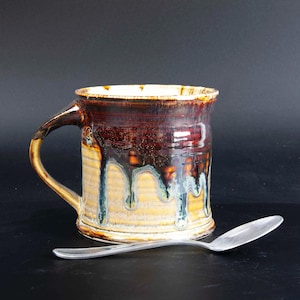 XL Handmade pottery mug: ceramic coffee mug, stoneware tea cup, approx. 18 oz. (8440)