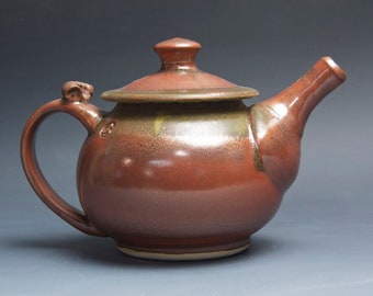 Stoneware teapot, pottery tea pot, ceramic teapot brick red 2.5 cup 4252
