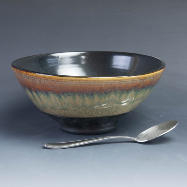 20% discount - Handmade pottery ramen bowl, Soup bowl, Ceramic Chili bowl, Stoneware Cereal bowl, ice cream bowl  28 0z 7635