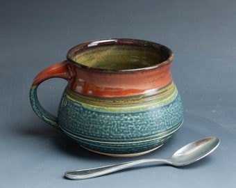 Pottery ice cream bowl soup mug,, ceramic chili mug, stoneware cereal bowl approx. 26 oz 7821