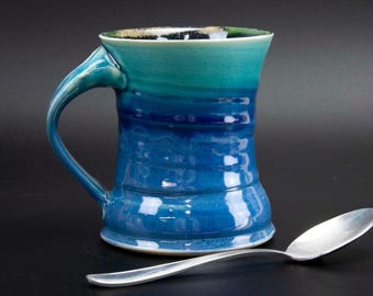 Handmade  pottery mug: ceramic coffee mug, stoneware tea cup, approx. (12 oz) 8265