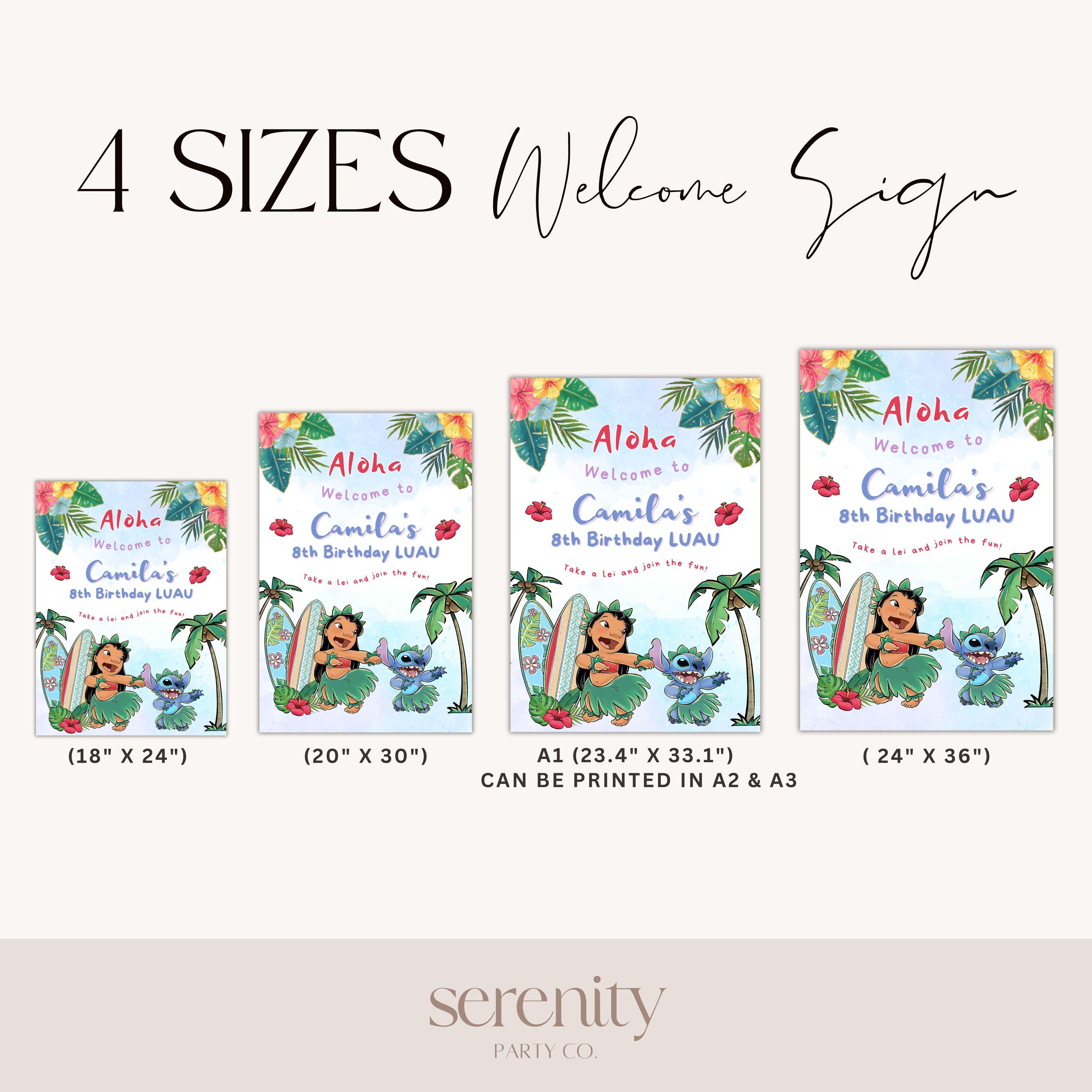 Lilo Stitch Birthday Party Welcome Sign, Editable Printable Aloha ...