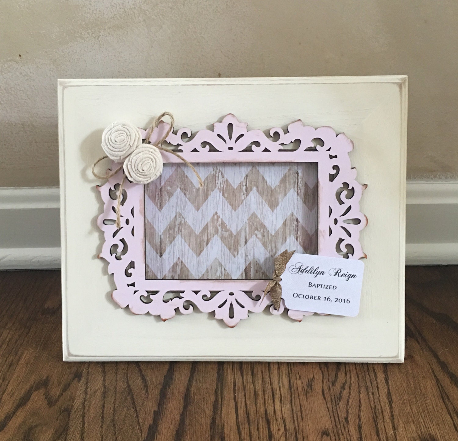 Personalized Baptism Frame Gift made in your colors First Etsy