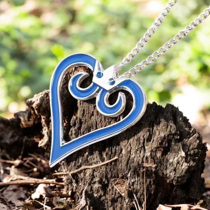 Kingdom Hearts Sora Necklace | Blue Crown Heart Pendant, Cosplay