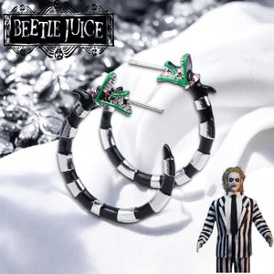 Beetlejuice Lydia Gothic Halloween Betelgeuze-slangenoorbellen voor dames | Sandworm Griezelige Sieraden en cosplayaccessoires Horror-/fantasiefilm