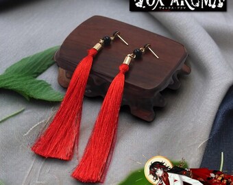Vox Akuma Boucles D'oreilles Pompon Rouge | Bijoux cosplay NIJISANJI FR