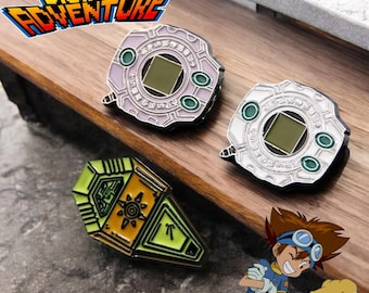 Épinglettes en émail Digimon Adventure et badges Digivice | Jolies broches x épinglettes pour homme x femme | Vêtements élégants x accessoires de sac à dos, 3 pièces
