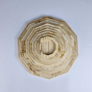 Wooden Montessori Geometric Pyramid – Educational Stacking Toy for Kids