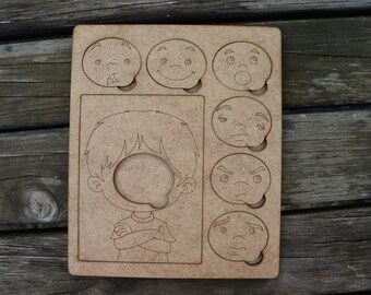 Emotionaler Ausdruck - Lernset aus Holz - Hilft Kindern, Gefühle zu entdecken!