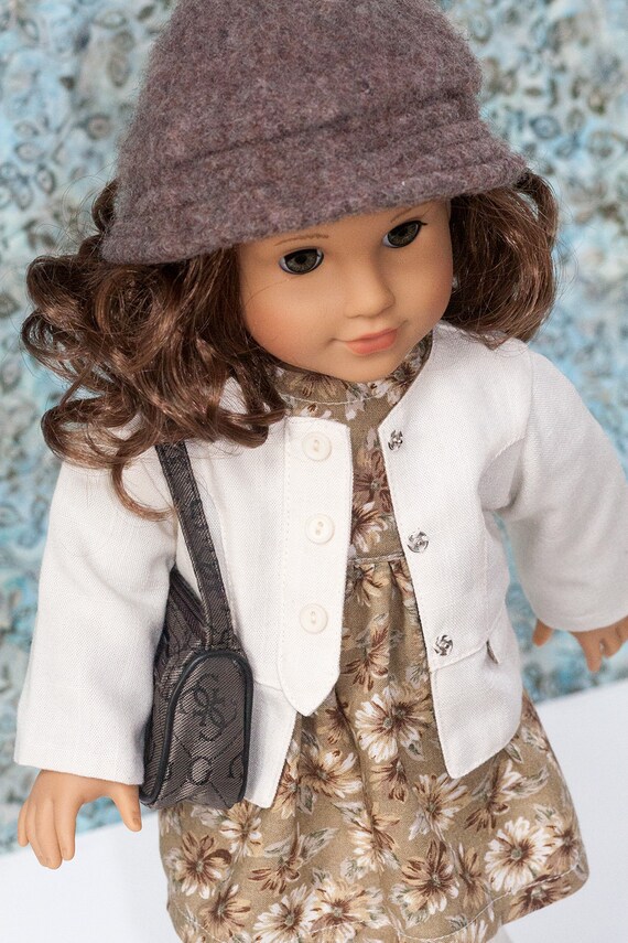 American Girl Doll Clothes Tan Print Baby Doll Dress Jacket Etsy
