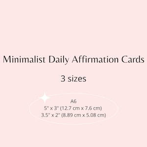 Carte di Affermazione Giornaliere Minimaliste - Mazzo Stampabile per l'Amore per Se Stessi e la Positività
