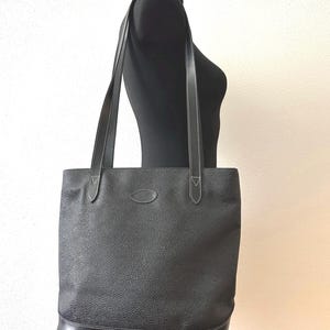 Vintage Mulberry Black Scotchgrain Leather Bucket tote bag