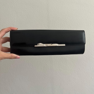 Vintage Cartier Panthère Long Clutch  Black leather