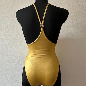 Vintage 90s Dolce & Gabbana Mare Swimsuit  Gold Foil - XS/S