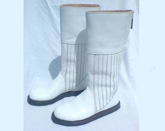 Custom Hand Made Star Wars Episode IV ANH Princess Leia White Leather Boots