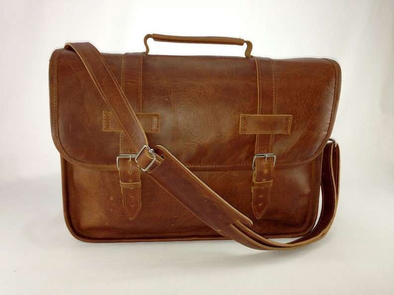 DIAZ 13 Genuine Leather Briefcase / Laptop Satchel / - Etsy