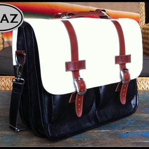 DIAZ Medium Geunine Leather Briefcase / Backpack Laptop Messenger Bag Satchel in White / Brown / Black 15in MacBook Pro 画像 1