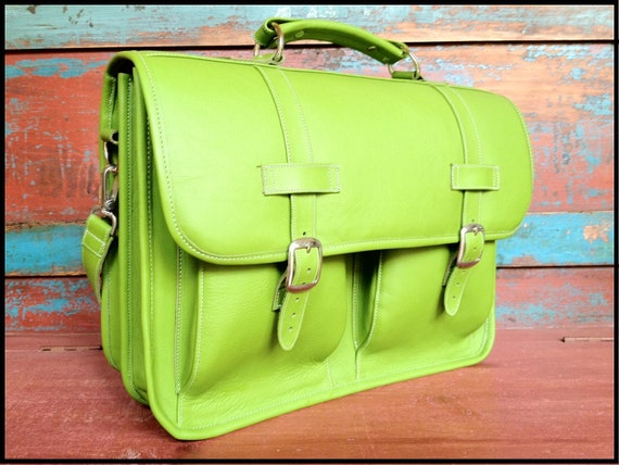 DIAZ Medium Leather Messenger Briefcase / Backpack Laptop Bag | Etsy