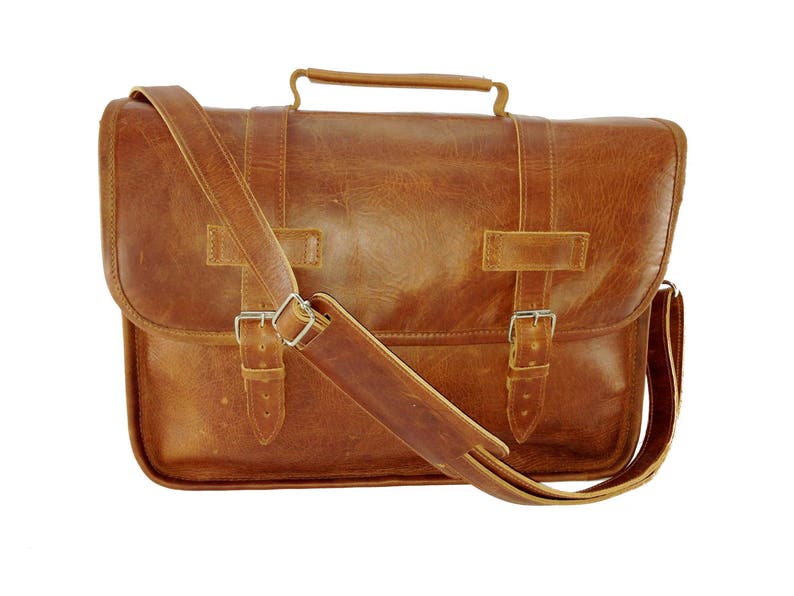 DIAZ 17 Genuine Leather Briefcase / Laptop Satchel / - Etsy