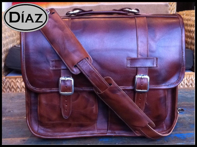 15in MacBook Pro DIAZ Medium Geunine Leather Briefcase Backpack Laptop Messenger Bag Satchel in Antique Light Brown