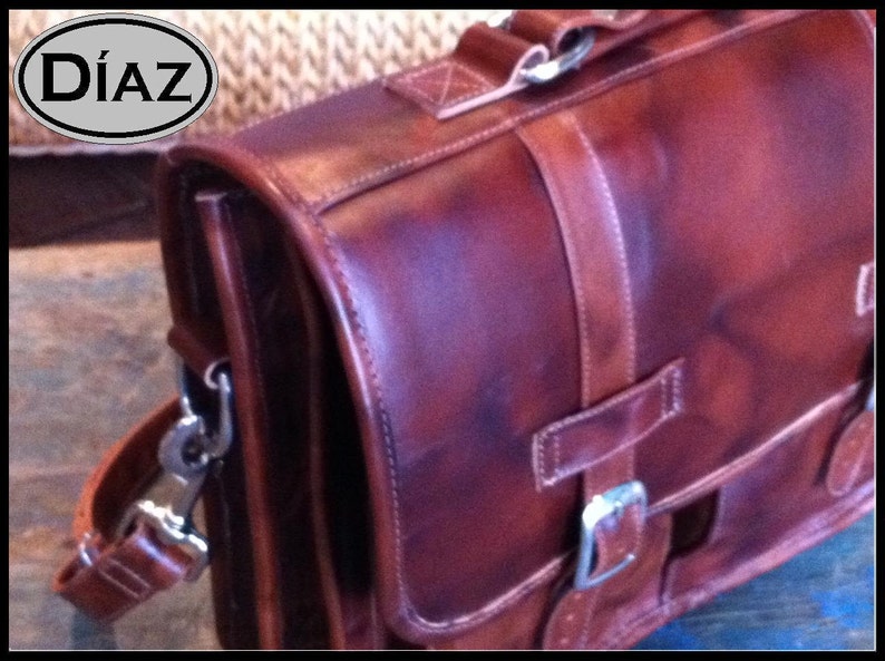 15in MacBook Pro DIAZ Medium Geunine Leather Briefcase Backpack Laptop Messenger Bag Satchel in Antique Light Brown