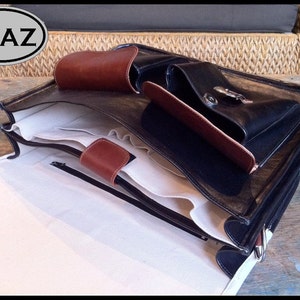 DIAZ Medium Geunine Leather Briefcase / Backpack Laptop Messenger Bag Satchel in White / Brown / Black 15in MacBook Pro 画像 5