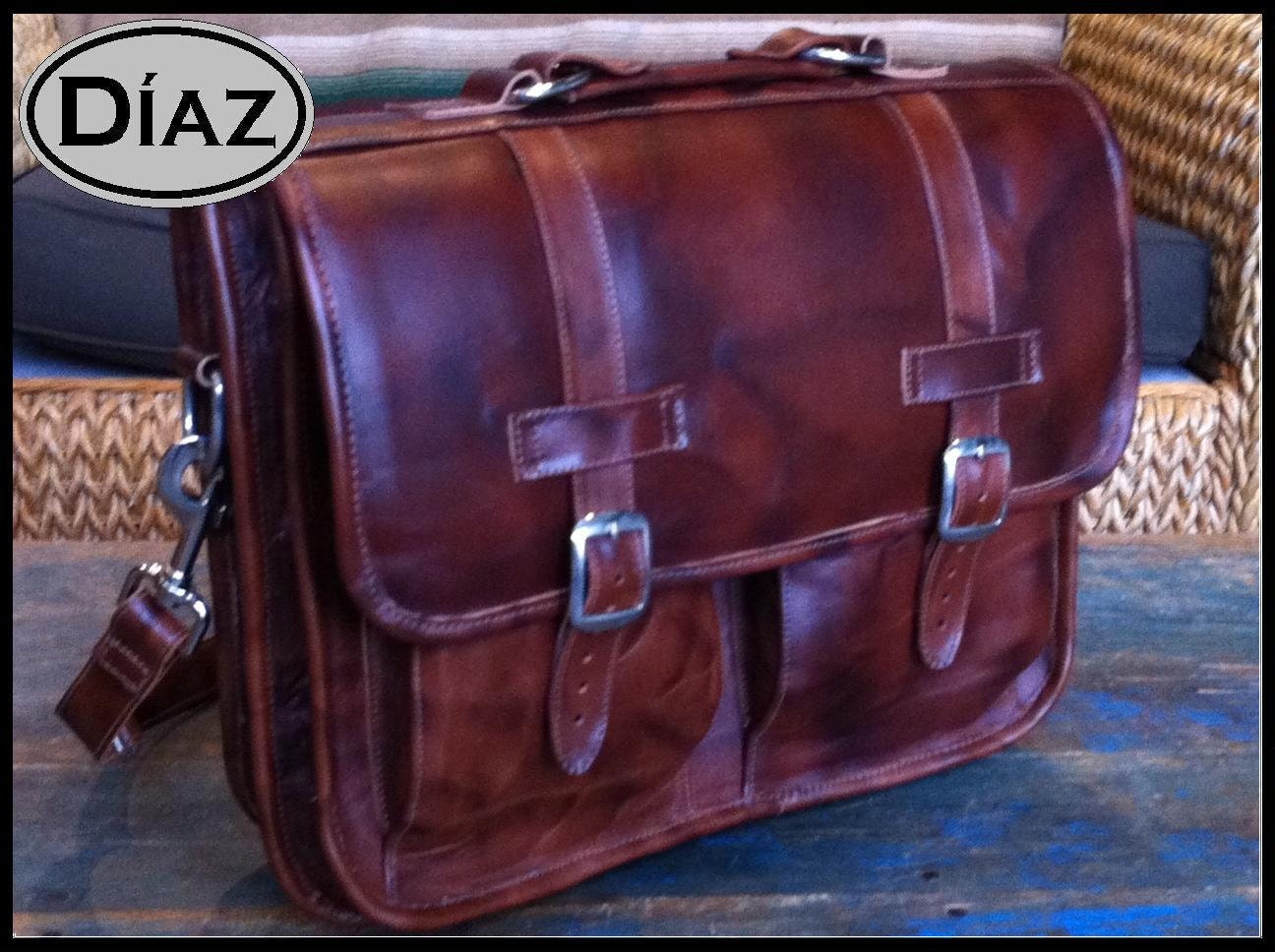 DIAZ Large Geunine Leather Briefcase / Backpack Laptop | Etsy