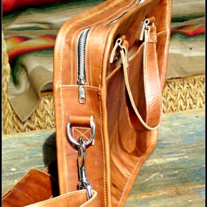 DIAZ Small Leather Portfolio / Bag in Crazy Horse Tanned Brown 13in MacBook Pro / Air Free Monogramming image 4