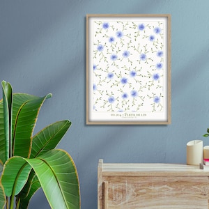 Digital poster &quot;Linen flowers watercolor&quot; - Downloadable &#39;Linen flowers watercolor&#39; poster