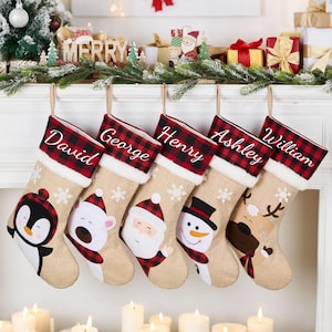 Personalized Christmas Stockings, Family Christmas Stockings, Monogrammed Stockings, Custom Stocking with Names, Holiday Decor Gift