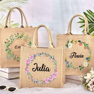 Bridesmaid Gift Bag Bridesmaid Beach Party Bag Beach Tote Bag Women Bag Bridal Gift Bags Wedding Favors Bridesmaids Proposal Gift for Her