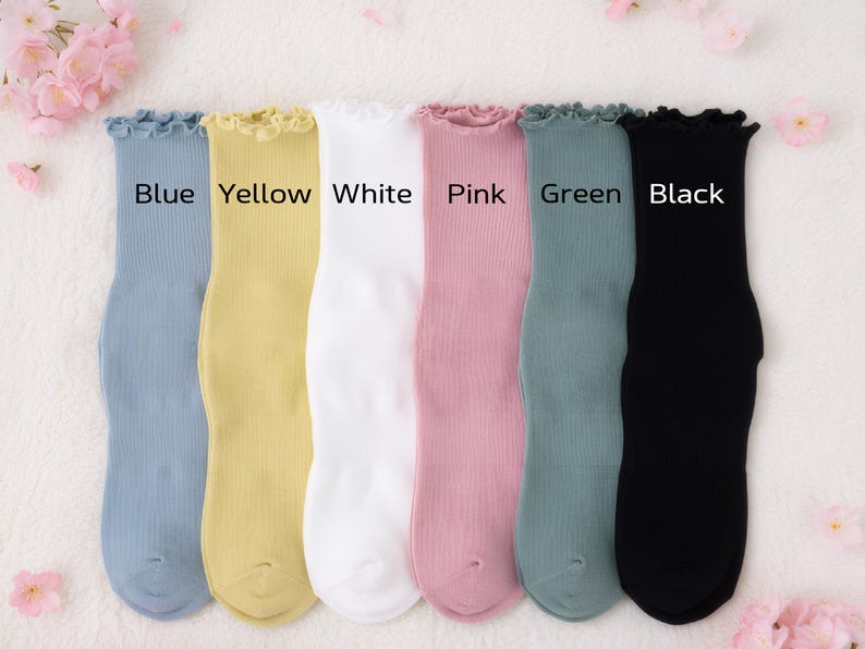 Green Ruffle Socks Custom Bridesmaid Ruffle Yoga Socks, Personalized Pilates Socks With ...