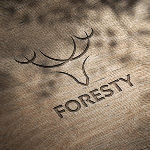 Minimalist Deer Antler Logo | Elegant Stag Head Logo | Modern Wildlife Logo for Branding & Business