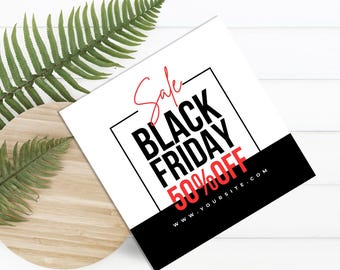 Black Friday Sale Instagram Flyer | Editable Canva Template (Digital Download)