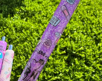 Glitter RN Nurse Pens, Medical Icons, Retractable Black Ink, Handmade Healthcare Gift