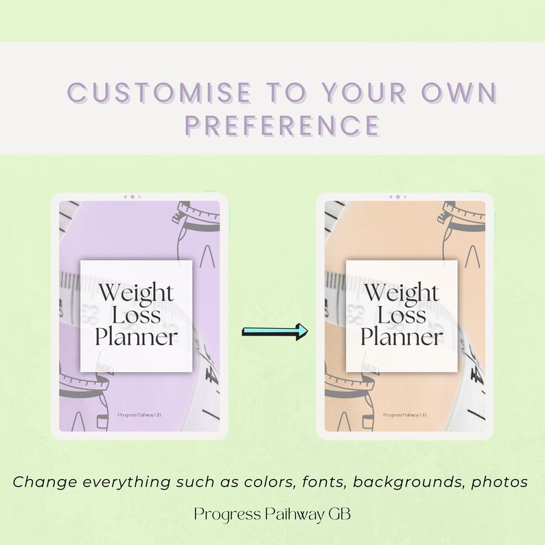 Editable Weight Loss Planner | Canva + PDF | Printable Fitness Journal ...