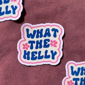 Vad i helvete! Klistermärken 5 x 5 cm | Glitterklistermärken | Vinyl | Statement | Stämning | Färgglada klistermärken | Små presenter | Vackra klistermärken