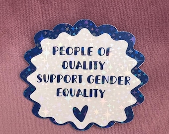 Adesivo per sostenere l'uguaglianza | 6 cm x 5,5 cm | uguaglianza | adesivo femminista | LGBTQ | fck afd | pari opportunità | pari diritti | glitter