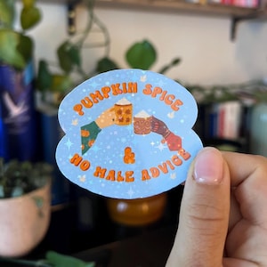 Feministischer Sticker | Pumpkin Spice Latte | 6 x 5,5cm | Glitzer Aufkleber | Vinyl Sticker | Herbst | kleine Geschenke